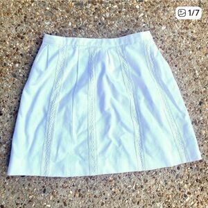 J. Crew White Lace Stripe Ribbon Skirt Size 4